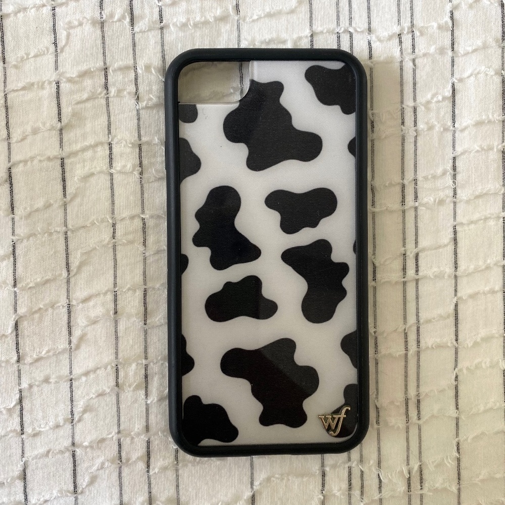 Black Wildflower iPhone 6,7,8 Moo Moo Cow Print Case